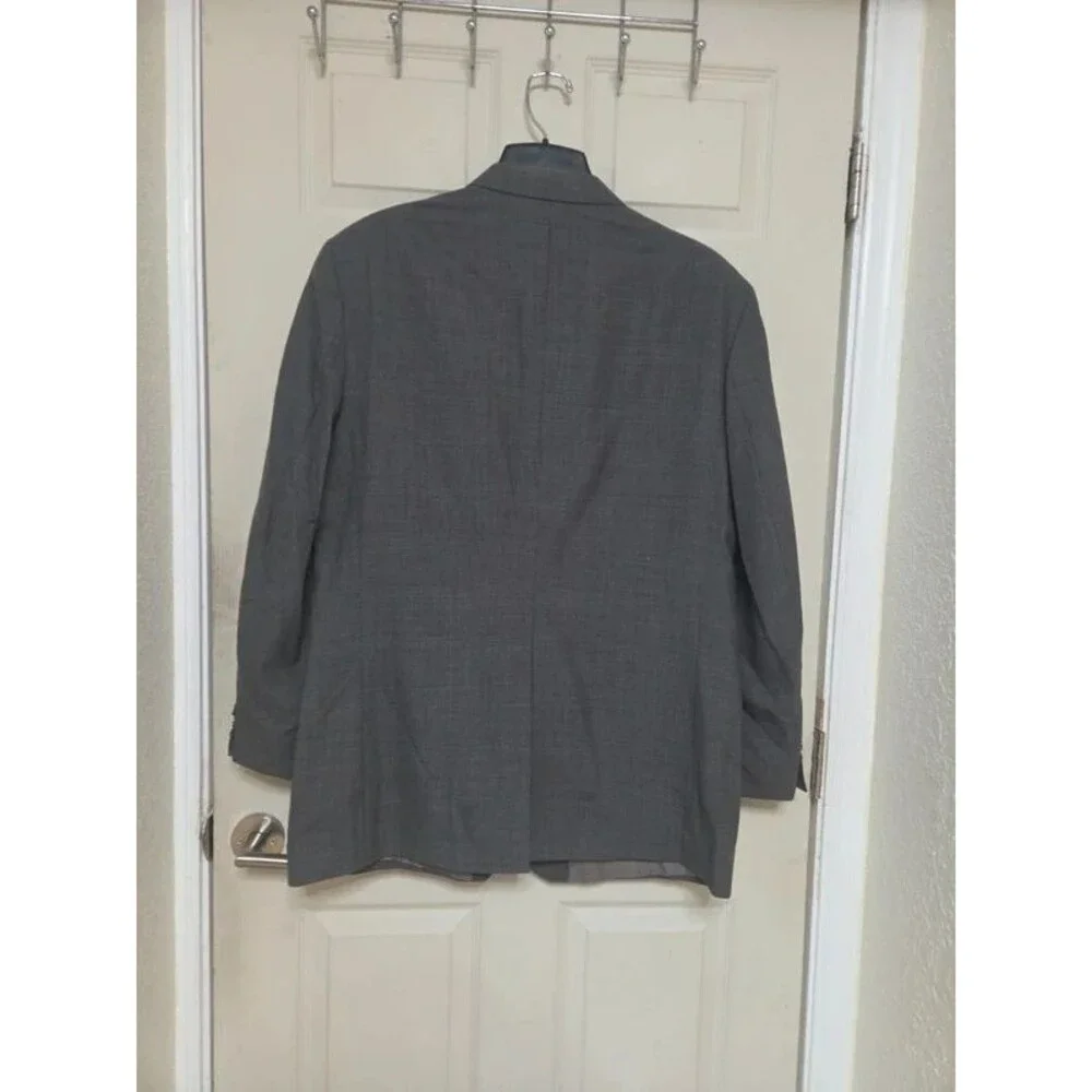 Savane Men's Wool Blend Suit Jacket Blazer -Charcoal Gray Textured